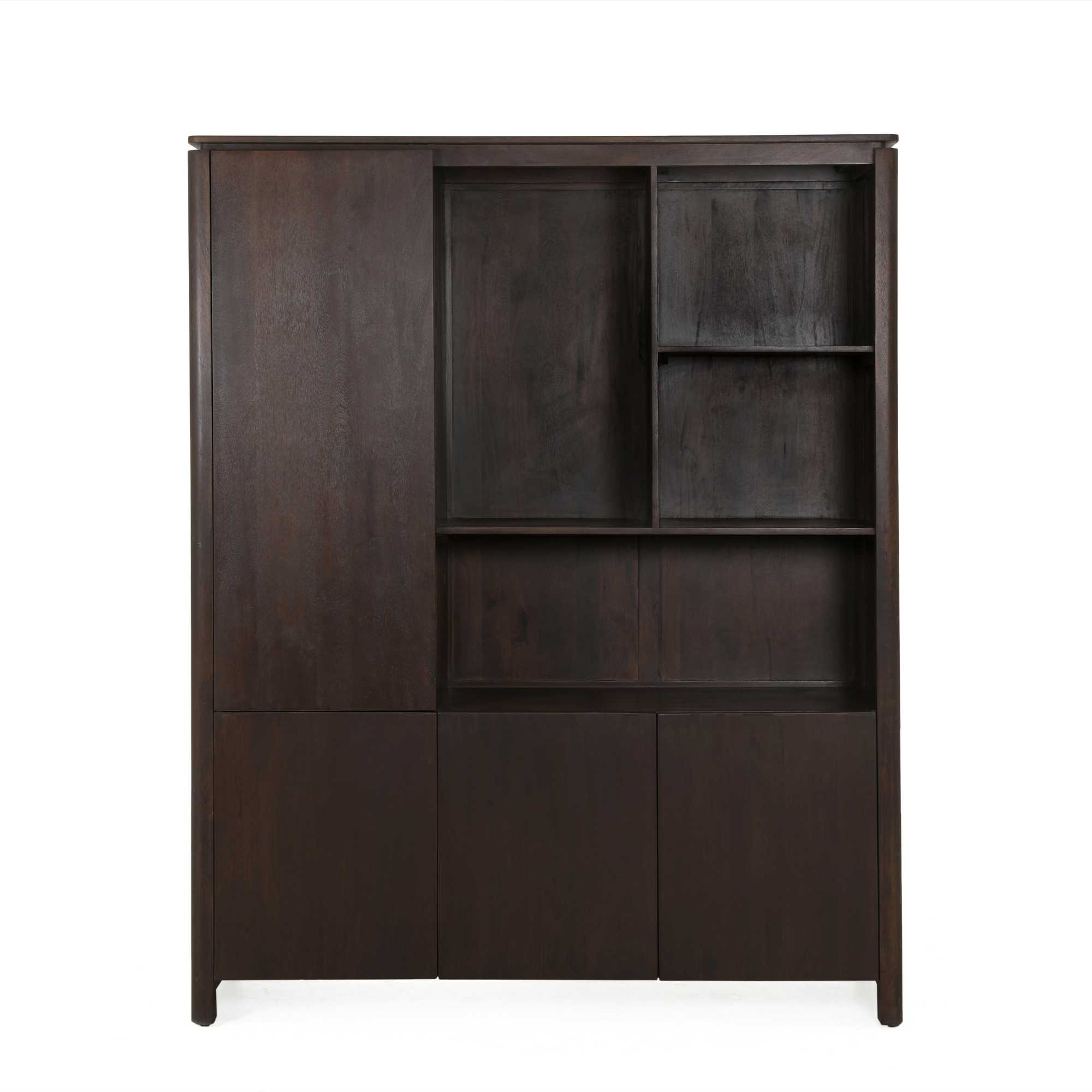 Vakkenkast XL Dallas Bruin Mangohout 160 cm - Image 1
