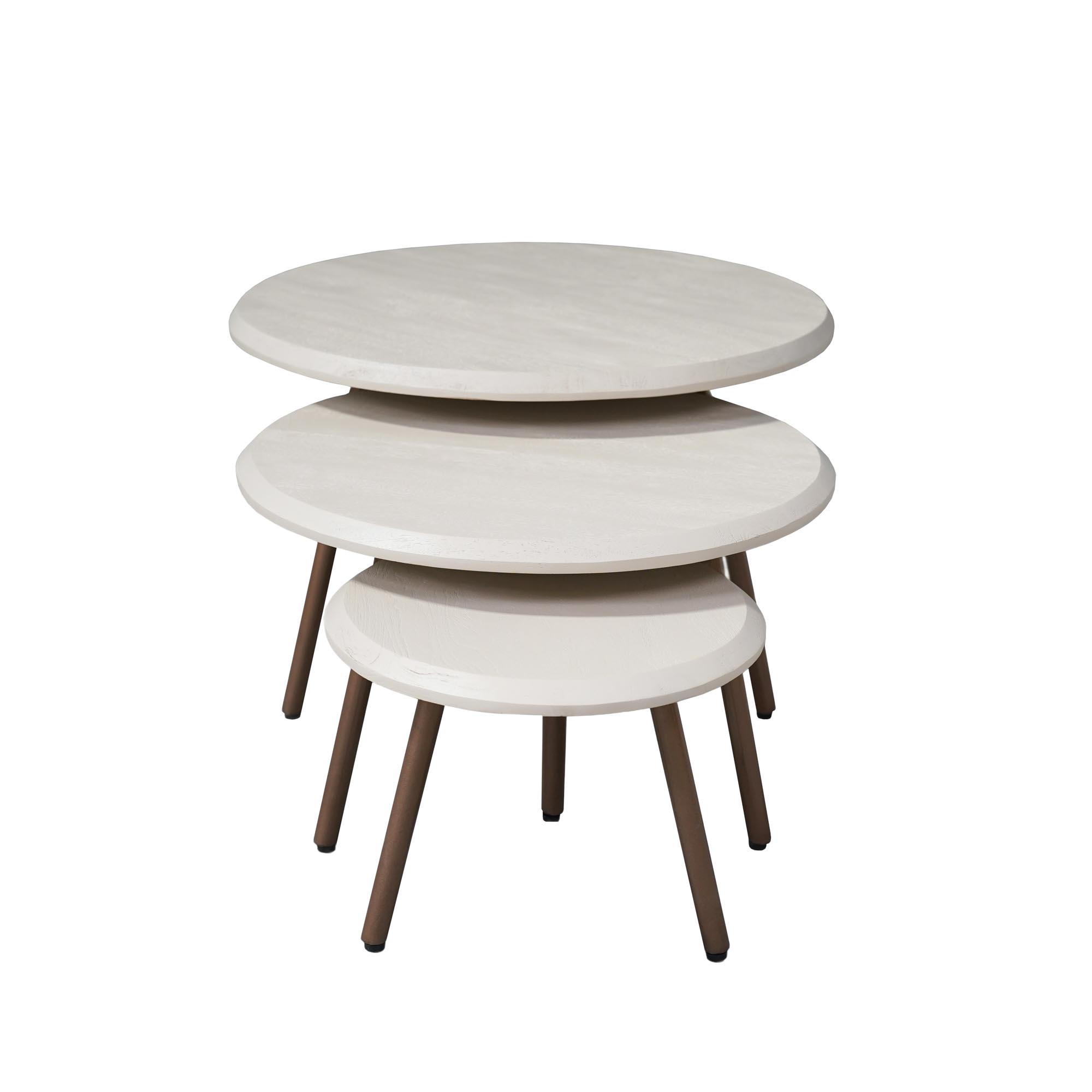 STF-2023_1 Ronde salontafelset Ohio Zand Mangohout 70 cm - Image 2