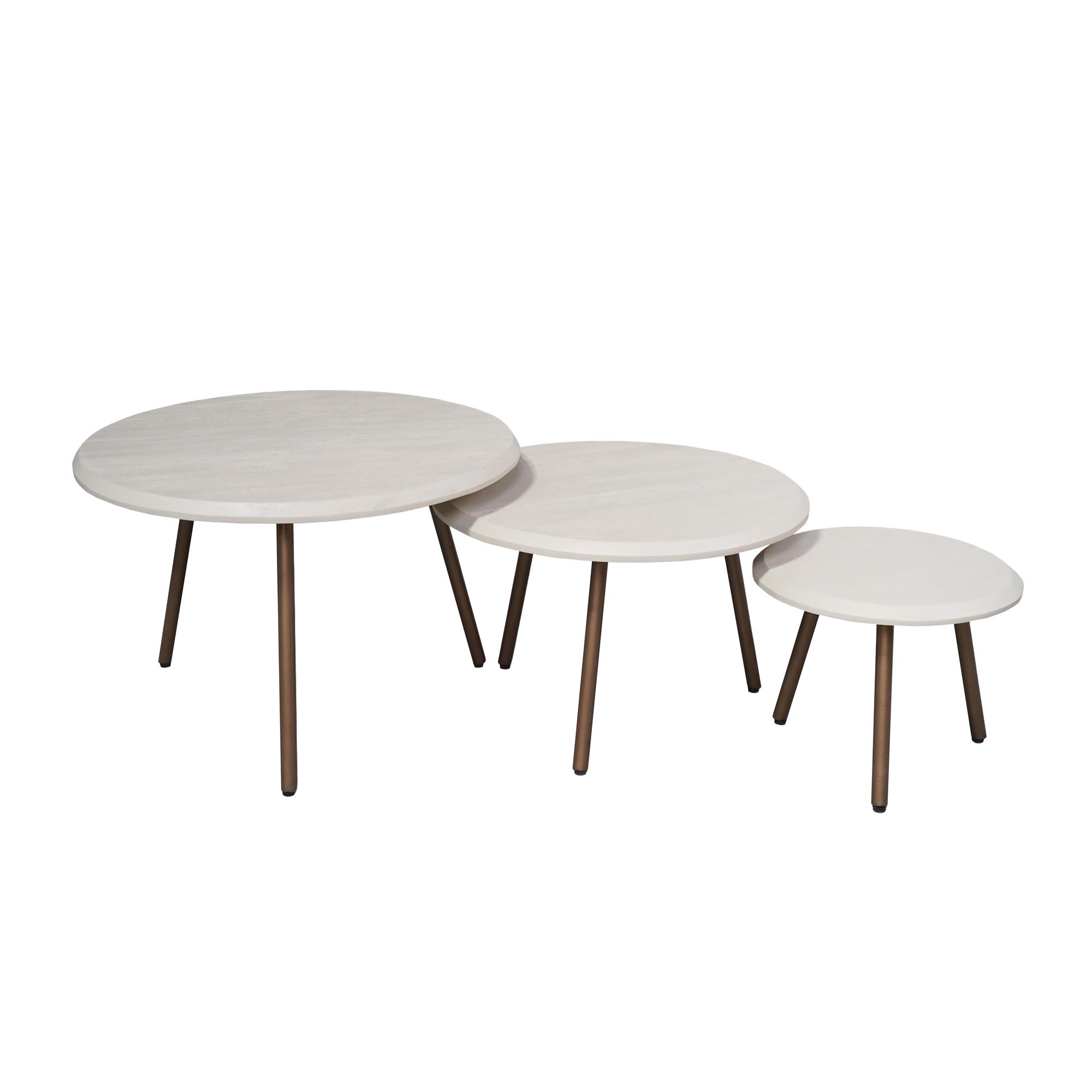 STF-2023_2 Ronde salontafelset Ohio Zand Mangohout 70 cm - Image 3