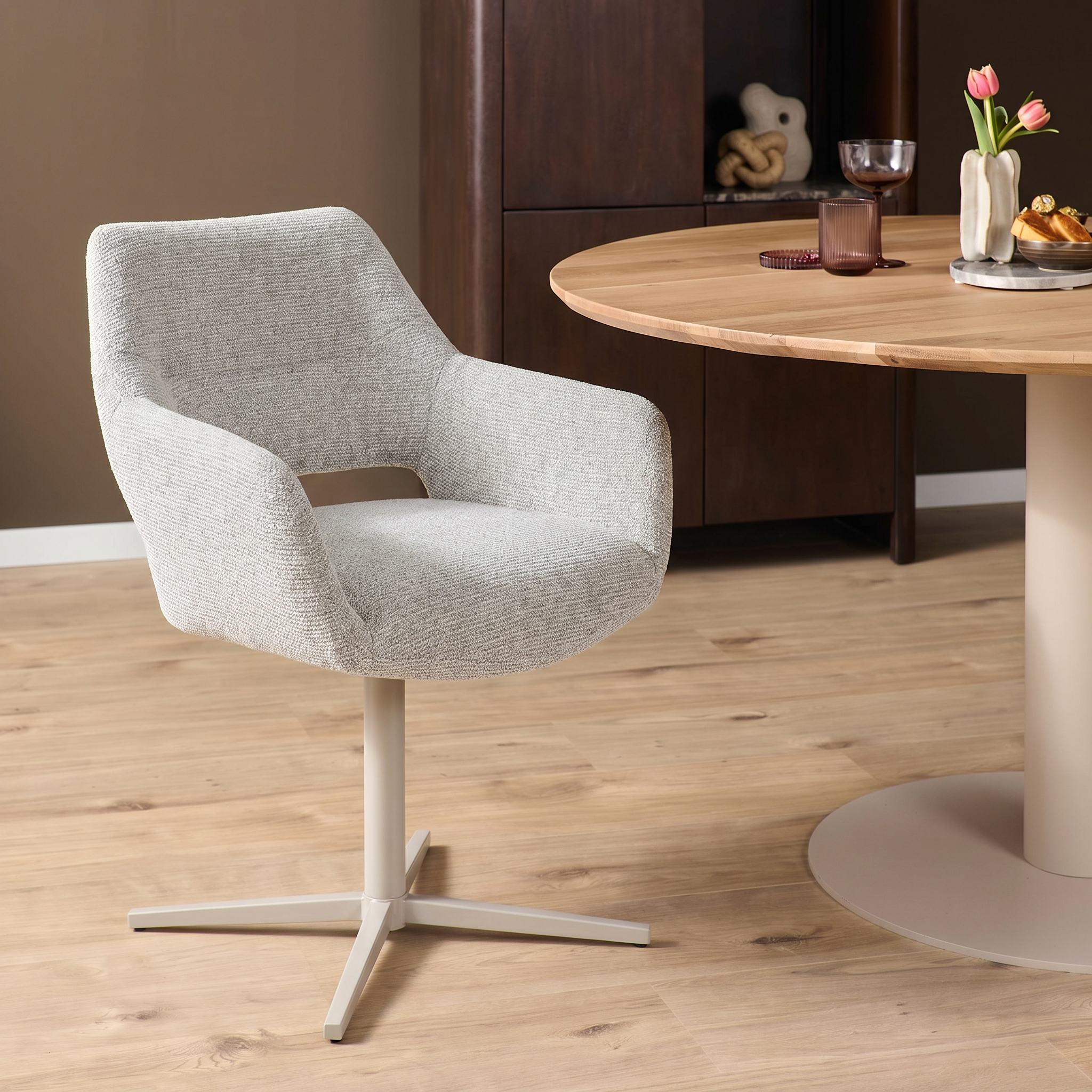 Draaibare eetkamerstoel Lux Beige - Image 1