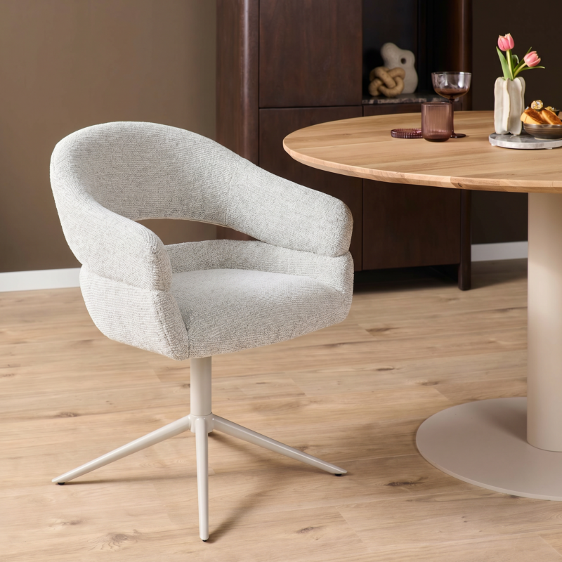 Draaibare eetkamerstoel Lily Beige - Image 1