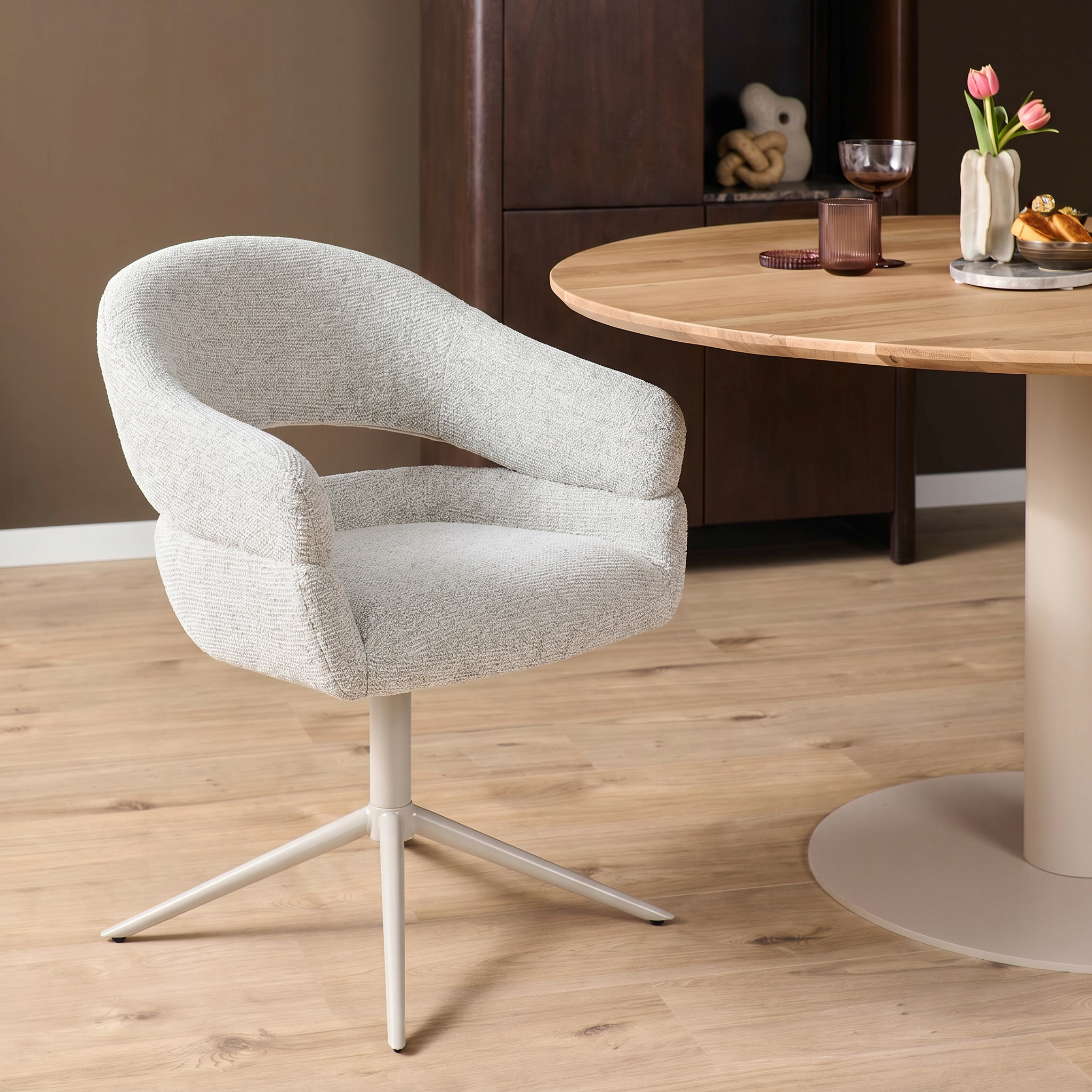 Draaibare eetkamerstoel Lily Beige - Image 1
