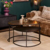 STF-2328_0 Salontafel set Jarrel Zwart Aluminium 90 cm - Image 1