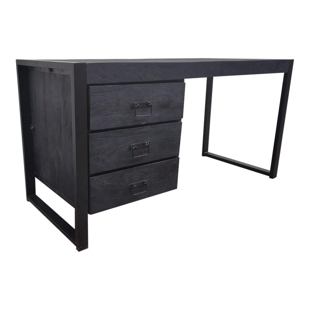 Bureau Boaz Zwart Mangohout 145 cm - Image 3