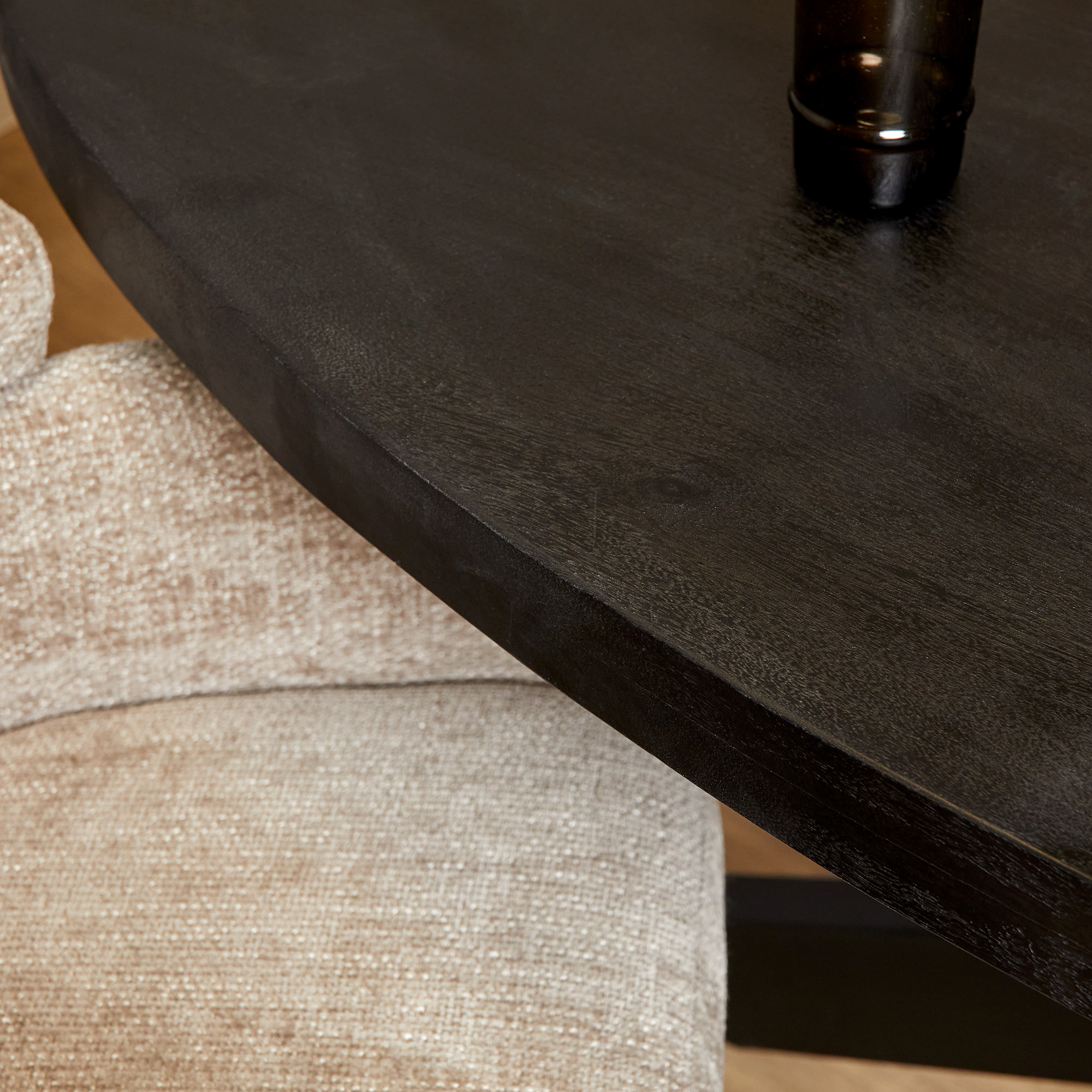 Ovale eettafel Denver Zwart Mangohout 160 cm - Image 2