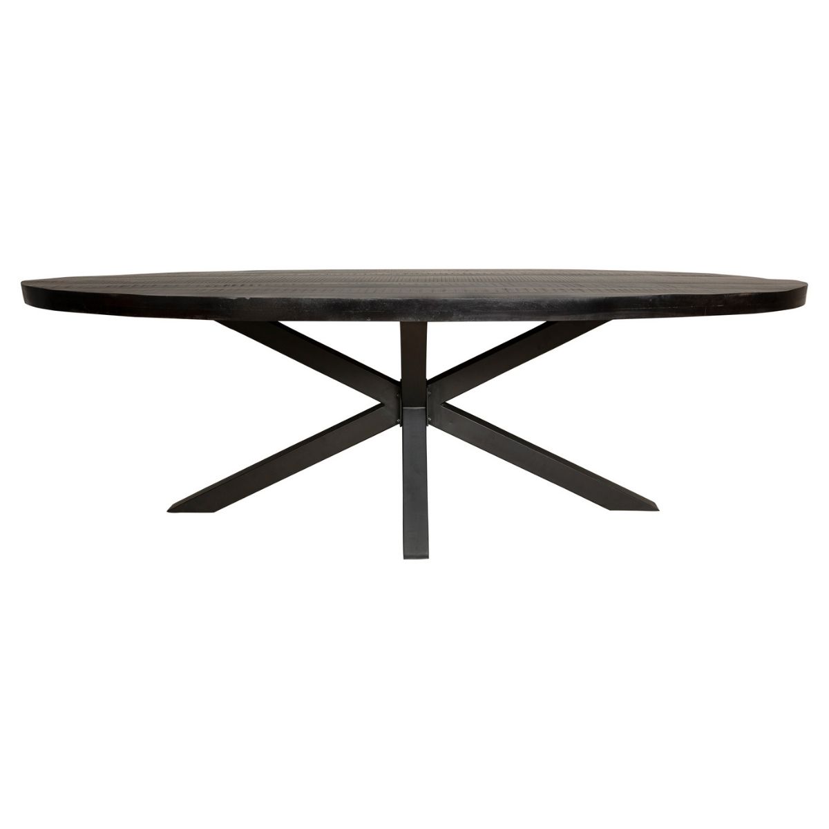 Ovale eettafel Denver Zwart Mangohout 160 cm - Image 4