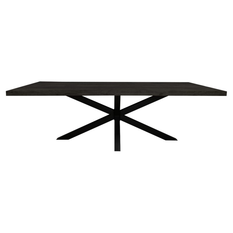 Rechthoekige eettafel Denver Zwart Mangohout 180 cm - Image 2