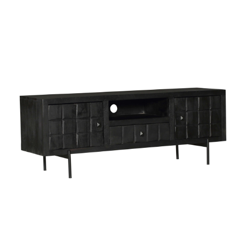 Tv meubel Brandy Zwart Mangohout 150 cm - Image 4