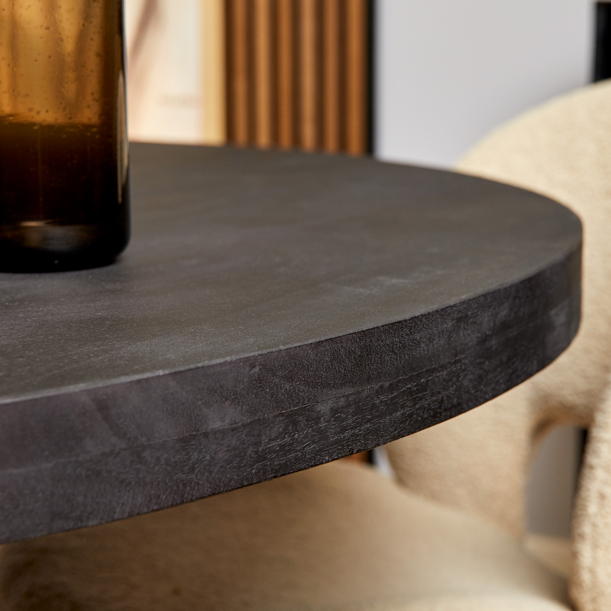 Ronde eettafel Denver Zwart Mangohout 110 cm - Image 3