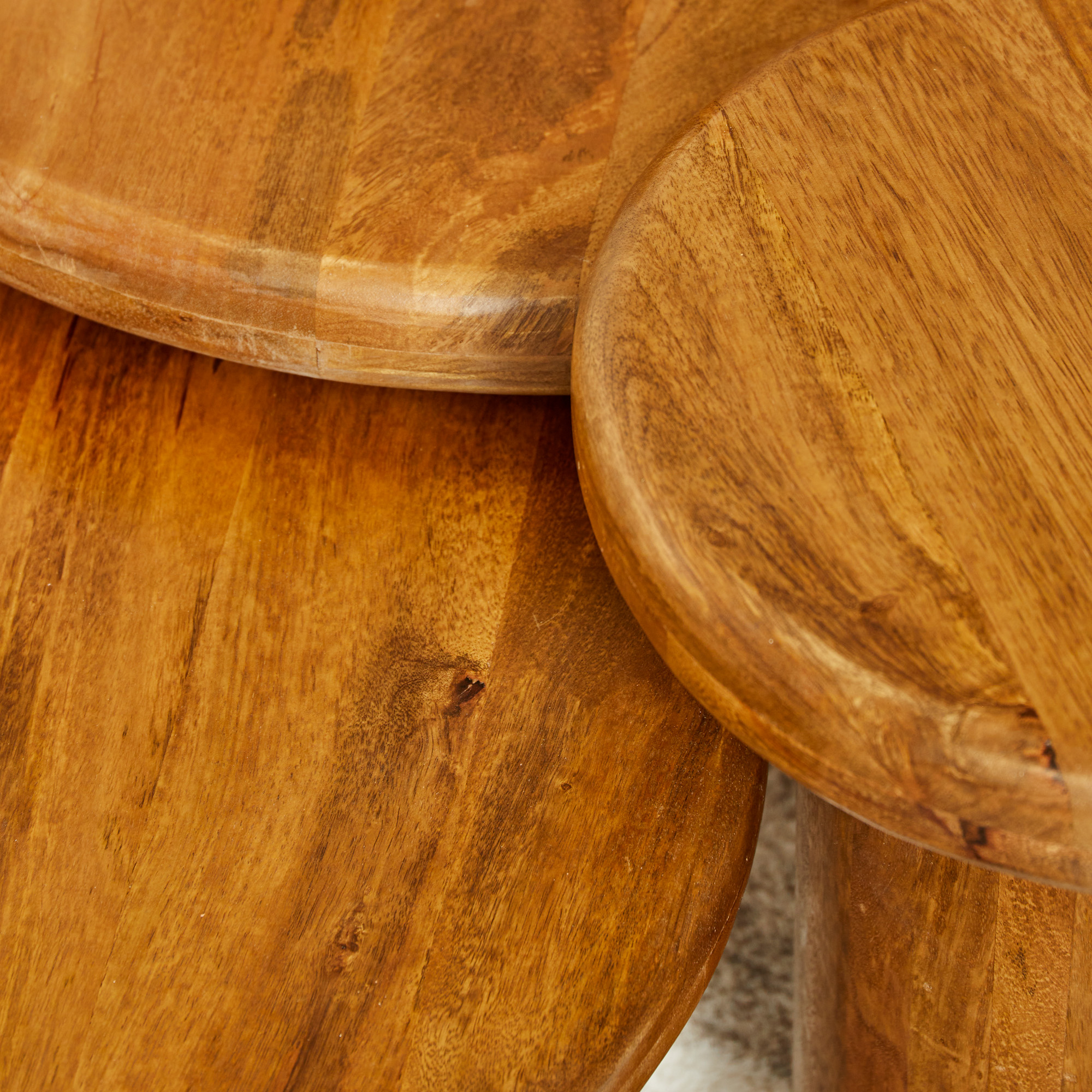 Salontafel set Maya Naturel Mangohout 70 cm - Image 4