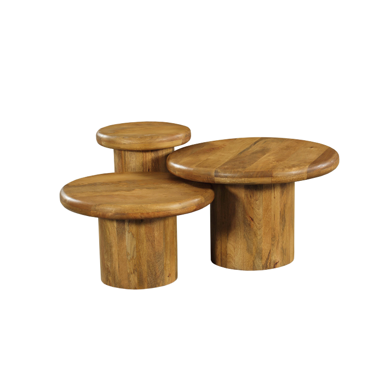 Salontafel set Maya Naturel Mangohout 70 cm - Image 5