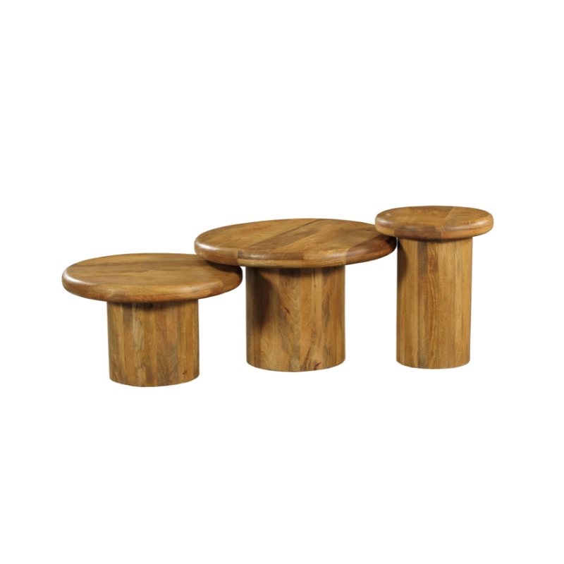 Salontafel set Maya Naturel Mangohout 70 cm - Image 6