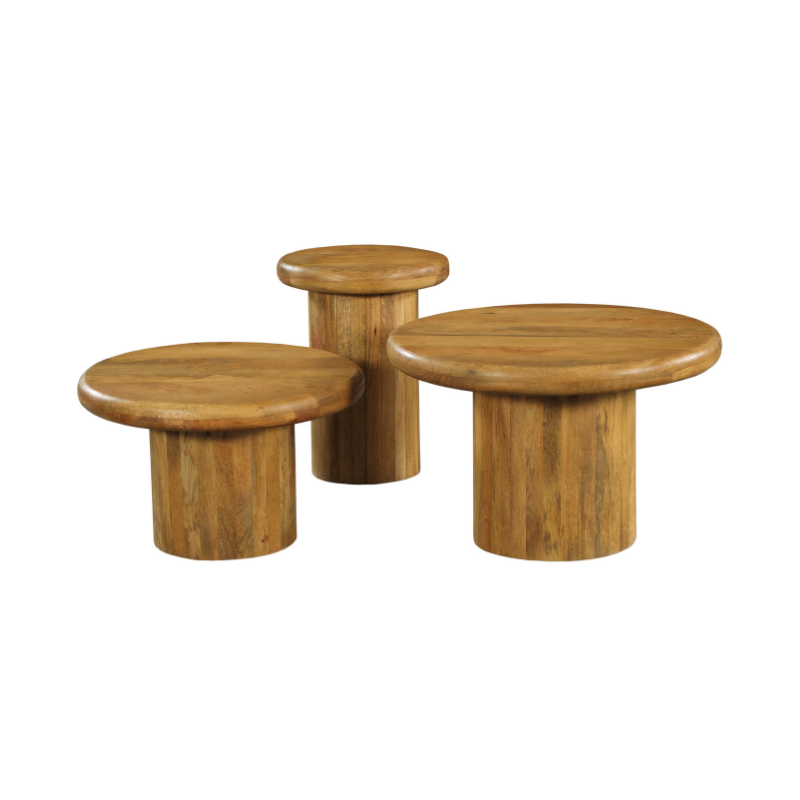 Salontafel set Maya Naturel Mangohout 70 cm - Image 7