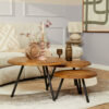 STF-2014_0 Ronde salontafel set Ohio Naturel Mangohout 70 cm - Image 1