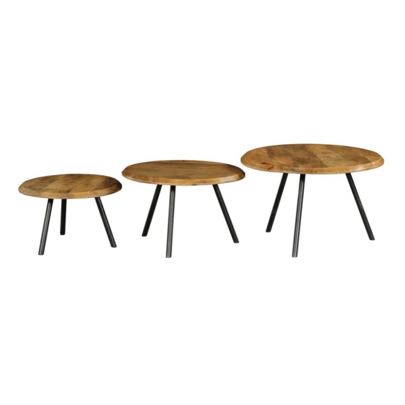 Ronde salontafel set Ohio Naturel Mangohout 70 cm - Image 5