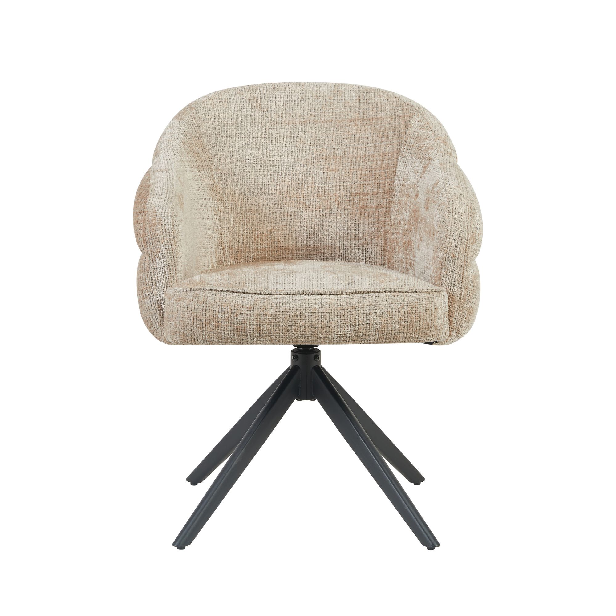 STF-9892_4 Draaibare eetkamerstoel Bella Beige Poot Zwart - Image 5