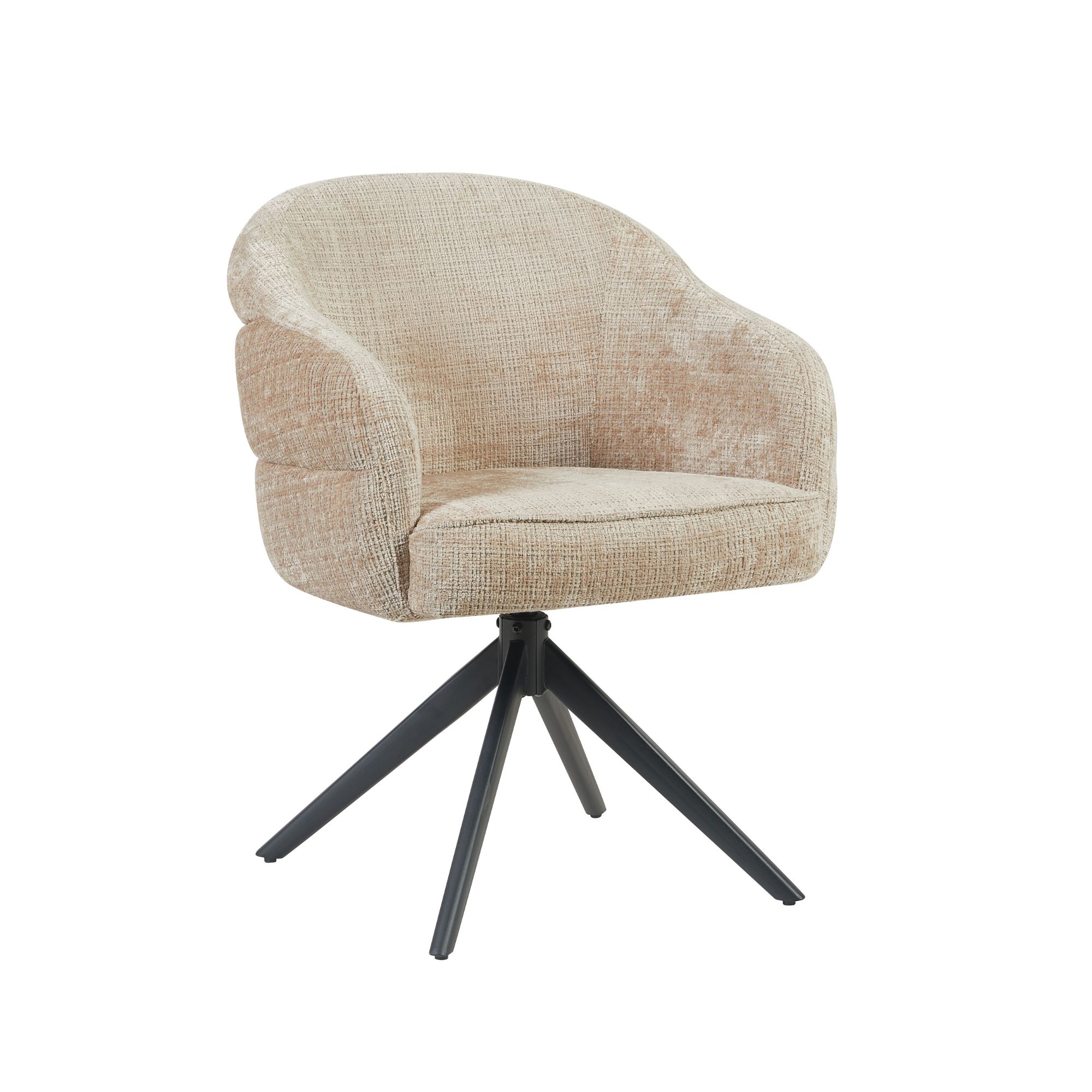 STF-9892_5 Draaibare eetkamerstoel Bella Beige Poot Zwart - Image 6