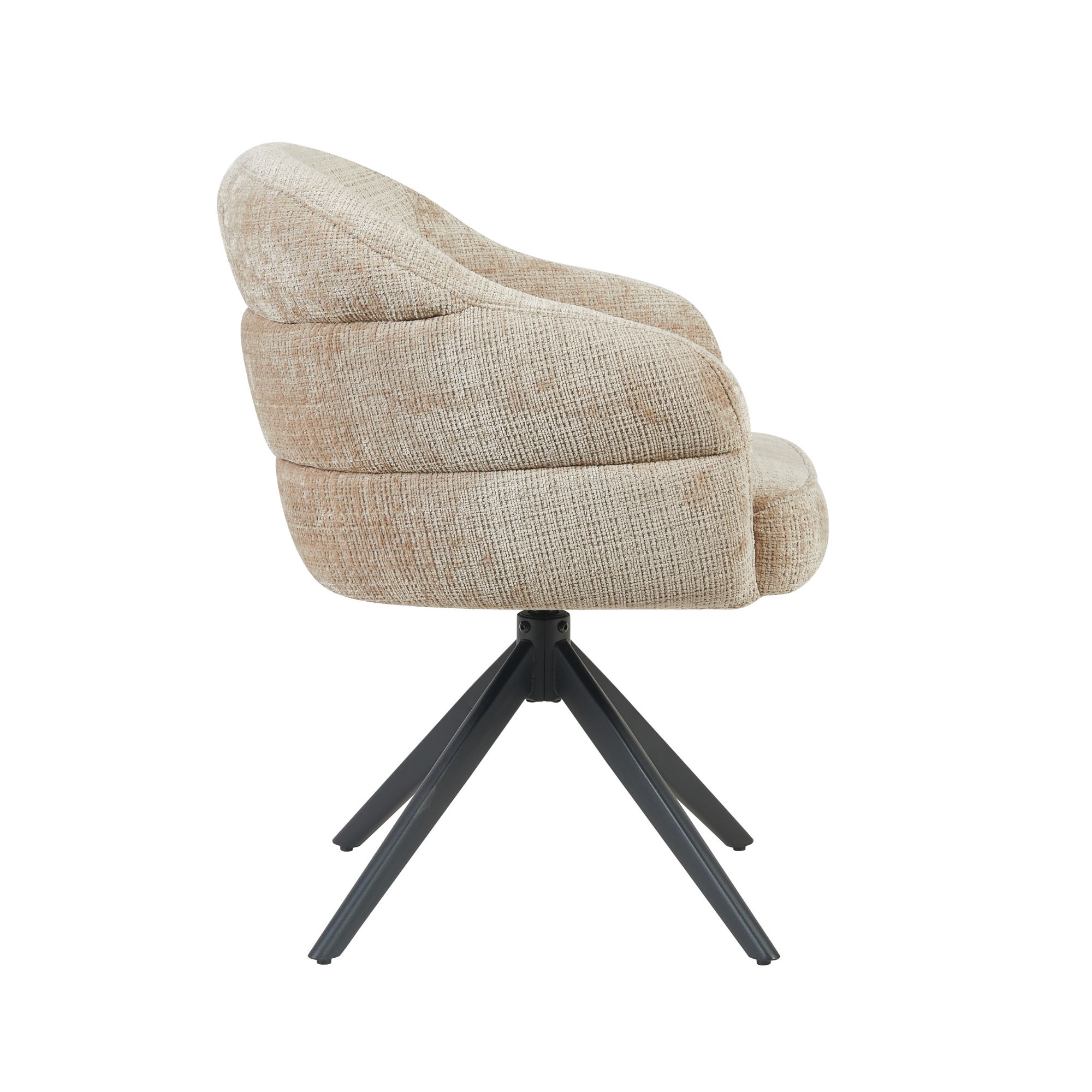STF-9892_7 Draaibare eetkamerstoel Bella Beige Poot Zwart - Image 8