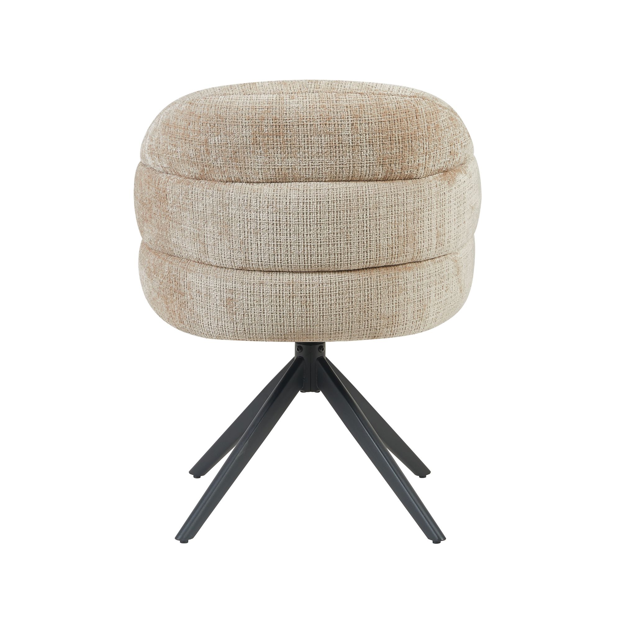 STF-9892_8 Draaibare eetkamerstoel Bella Beige Poot Zwart - Image 9