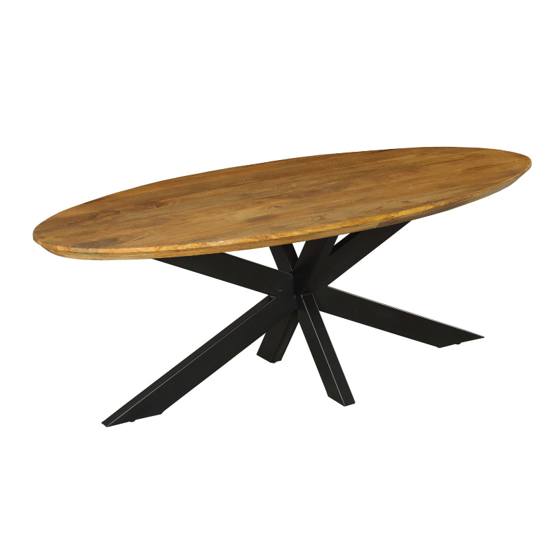 STF-13544_4 Ovale eettafel Brandy Naturel Mangohout 240 cm - Image 5