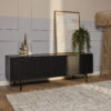 STF-5751_0 Tv meubel Madison Zwart Mangohout 165 cm - Image 1