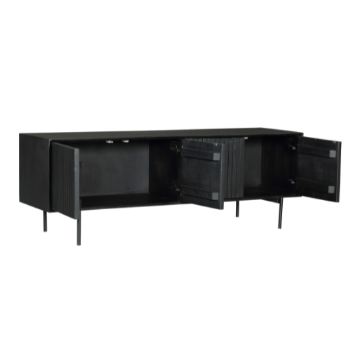 Tv meubel Madison Zwart Mangohout 165 cm - Image 10