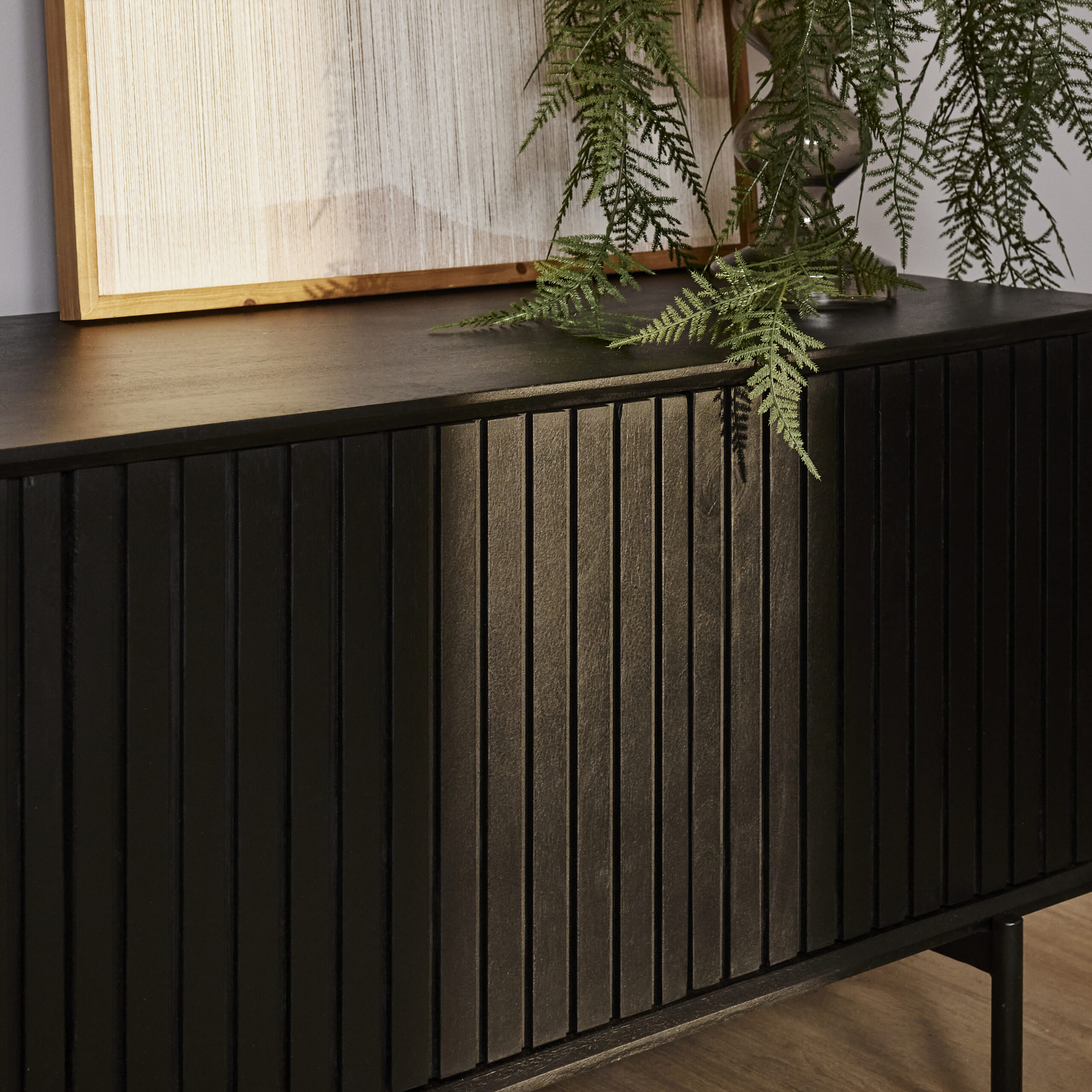 Tv meubel Madison Zwart Mangohout 165 cm - Image 6
