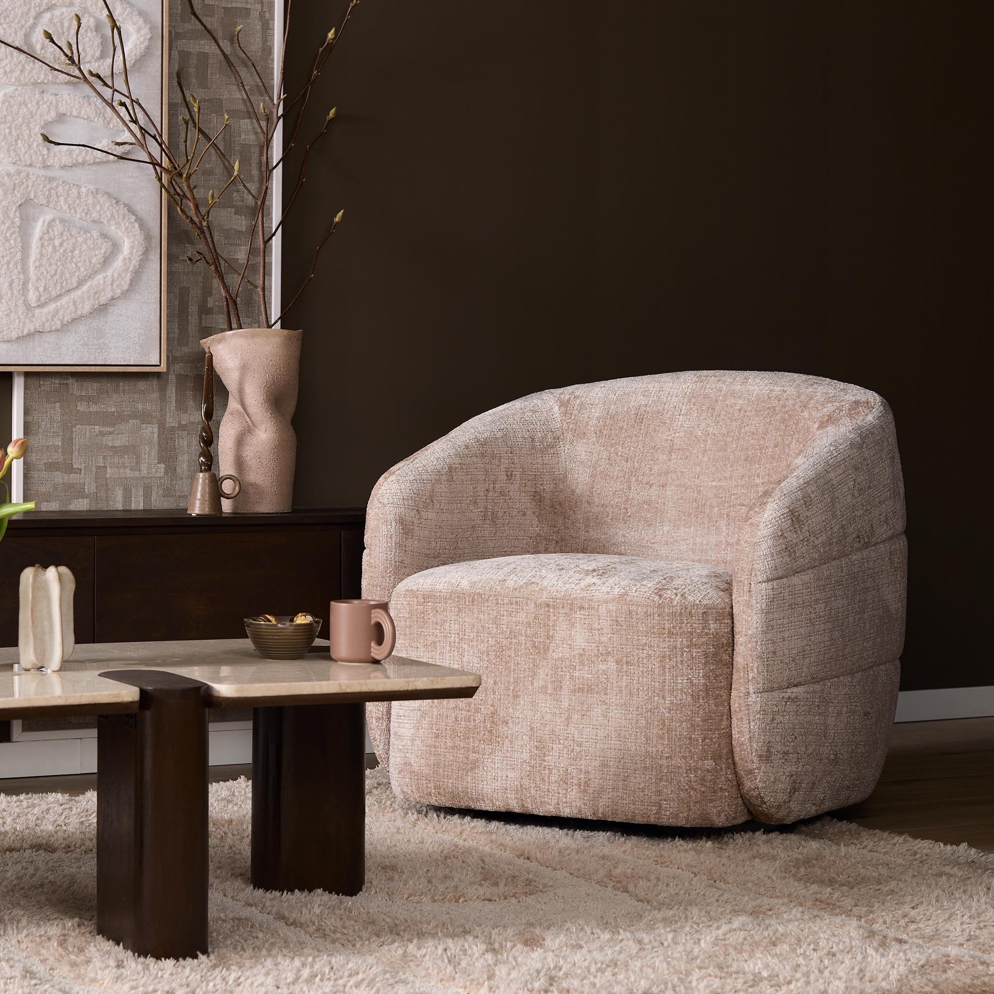 Draaibare Fauteuil Yara Beige - Image 1
