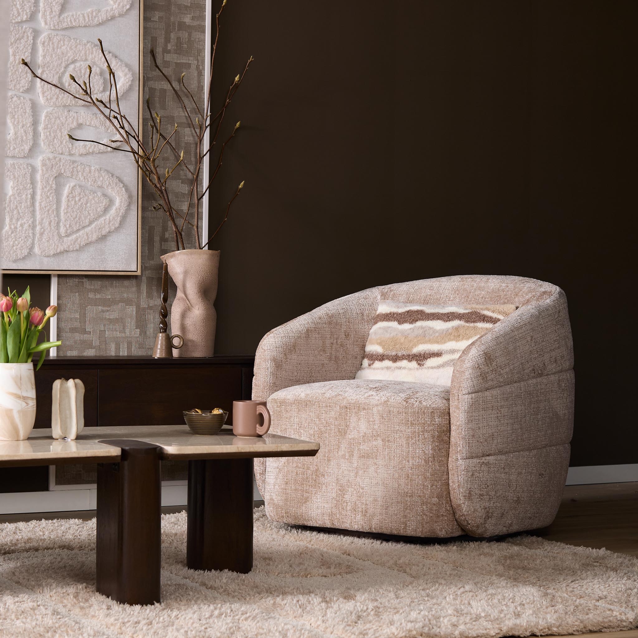 Draaibare Fauteuil Yara Beige - Image 2