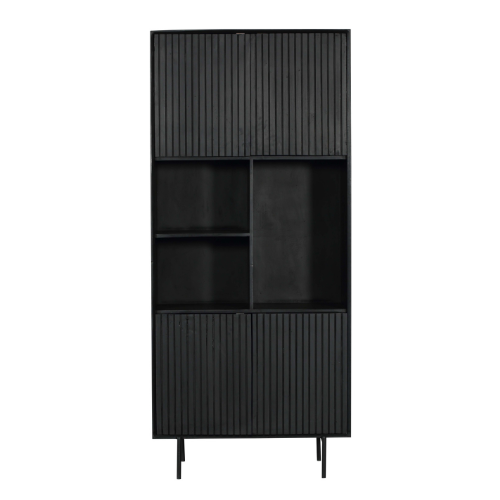 Vakkenkast Madison Zwart Mangohout 90 cm - Image 3