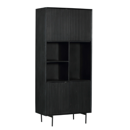 Vakkenkast Madison Zwart Mangohout 90 cm - Image 4