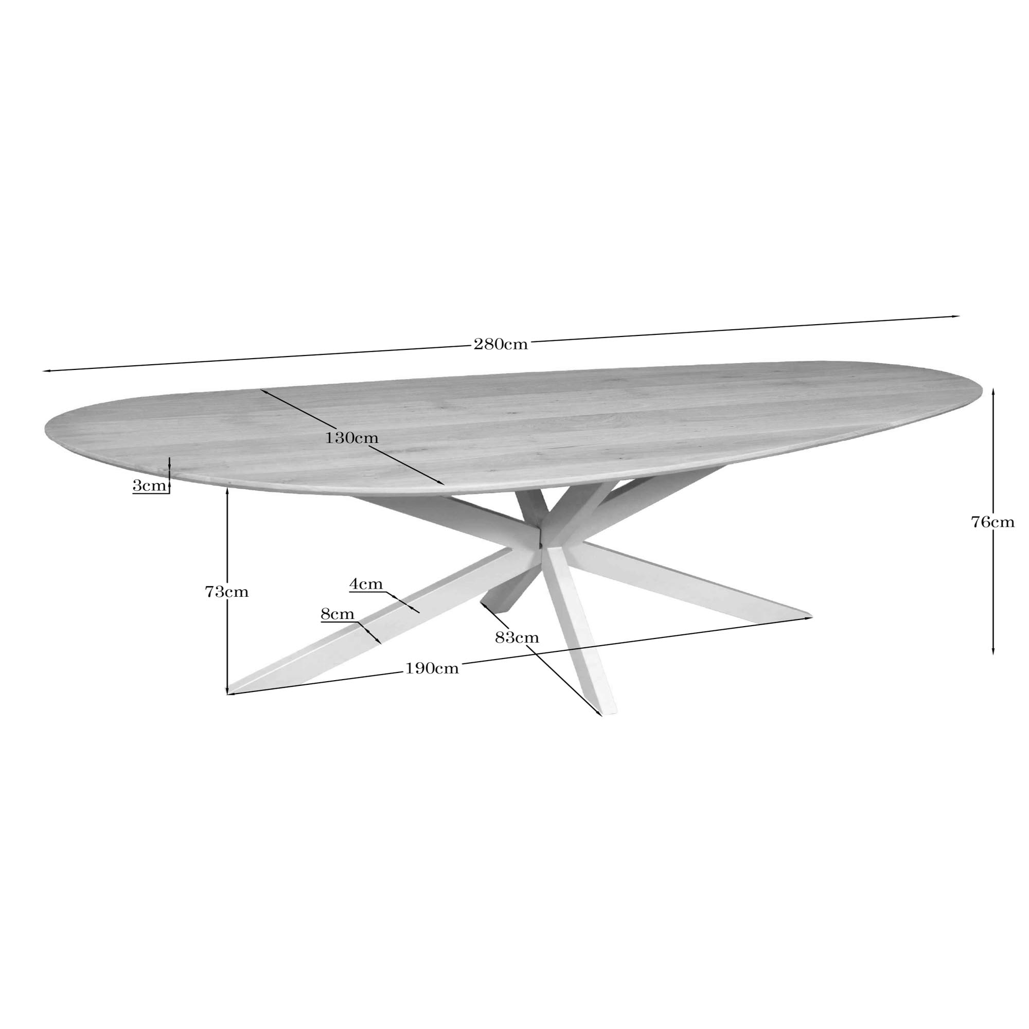 STF-1063_2 Organische eettafel Cloud Naturel Poot Zand Eikenhout 280 cm - Image 3