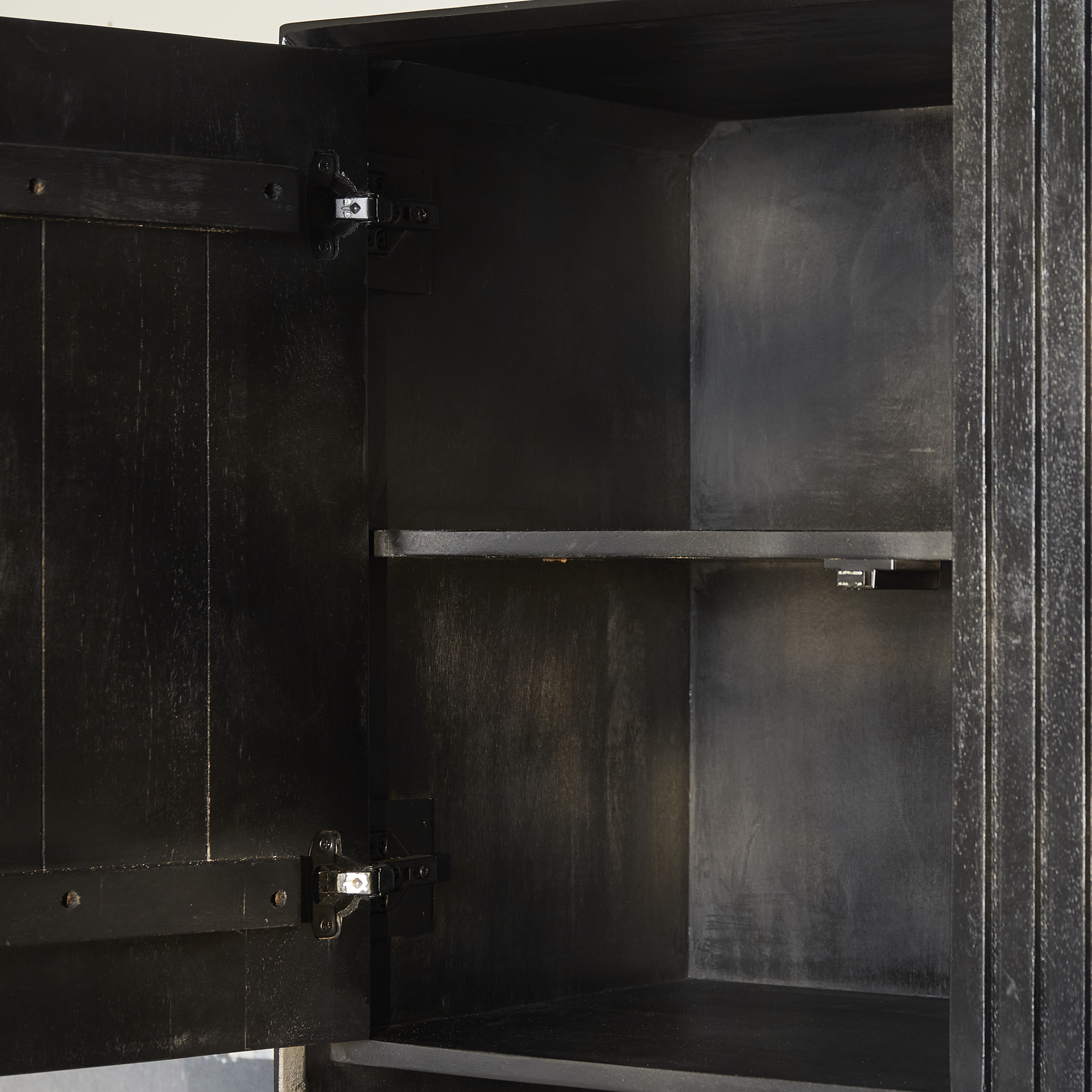 Vakkenkast Madison XXL Zwart Mangohout 135 cm - Image 3