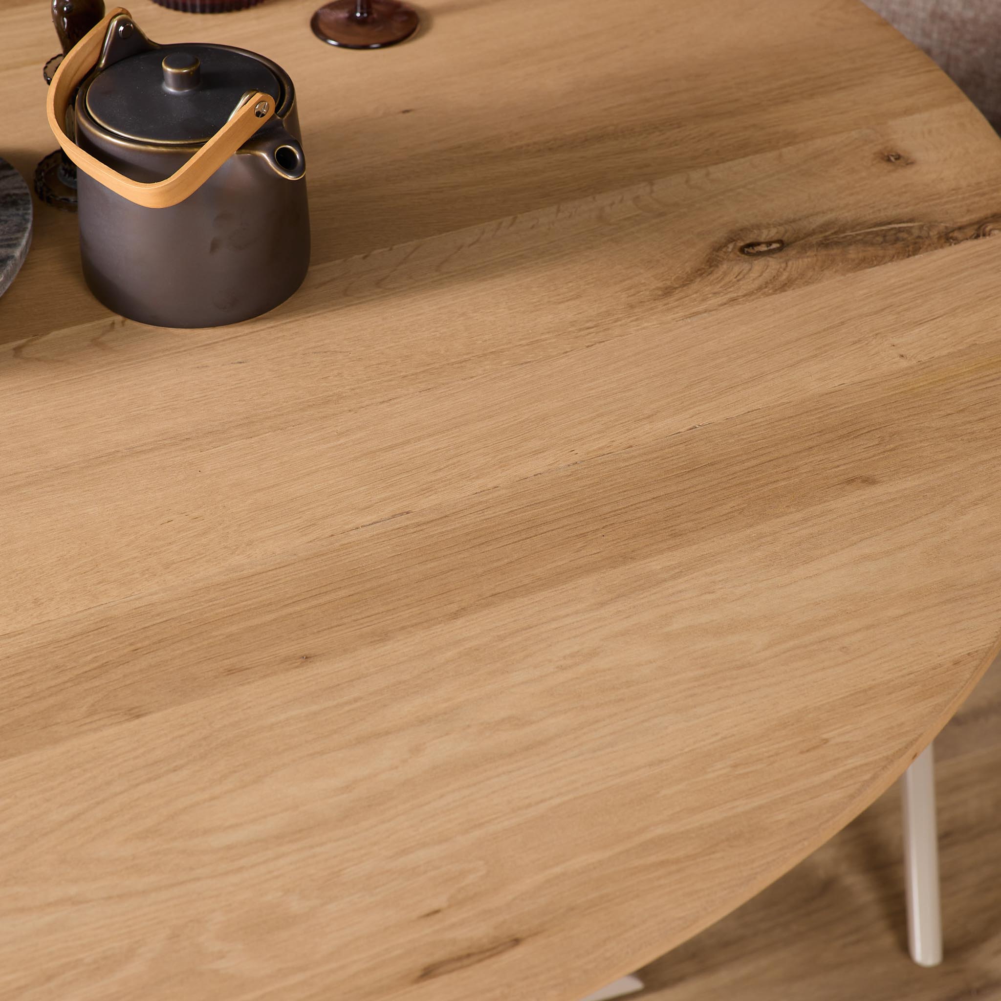 STF-2145_3 Ronde eettafel Ferris Naturel Poot Zand Eikenhout 110 cm - Image 4