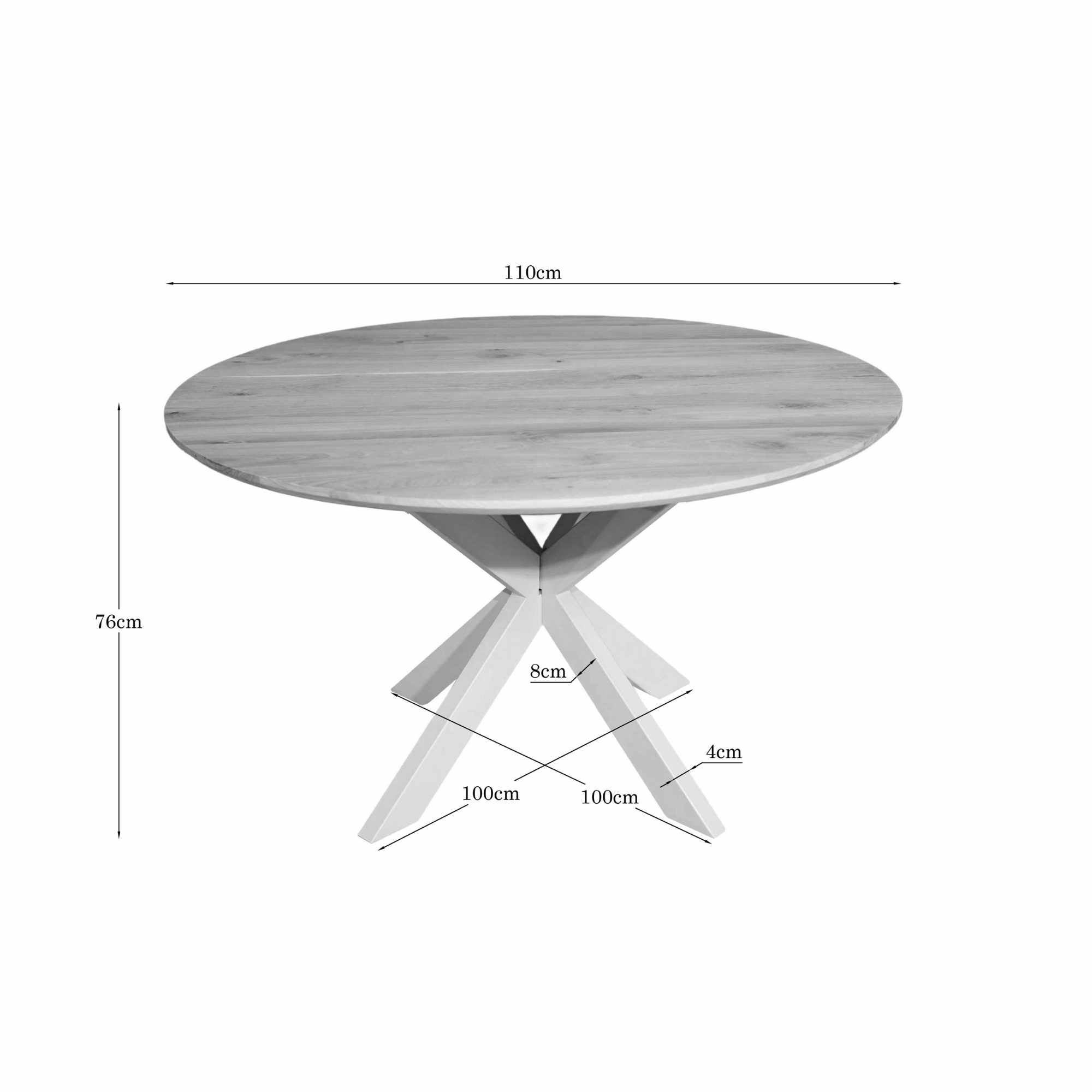 STF-2145_6 Ronde eettafel Ferris Naturel Poot Zand Eikenhout 110 cm - Image 7