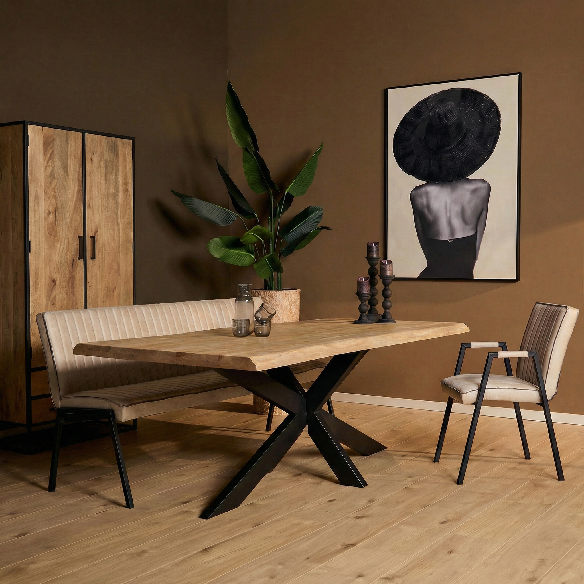Boomstamtafel Dakota Naturel Mangohout 200 cm - Image 1