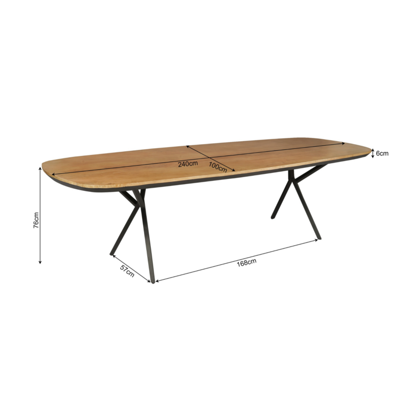 Eettafel RichWood Naturel Mangohout 240 cm - Image 4