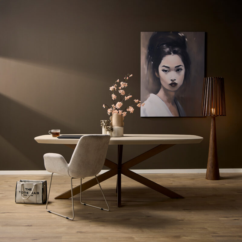 Deens ovale eettafel Madison Zand Mangohout 160 cm - Image 1