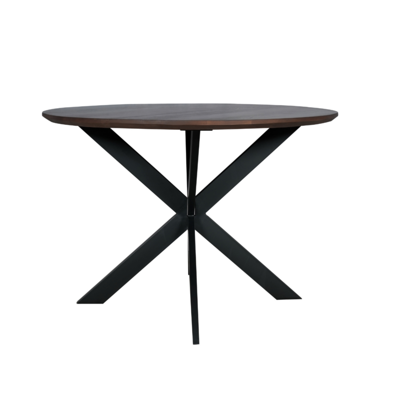 Ronde eettafel Madison Walnoot Poot Zwart Mangohout 150 cm - Image 1