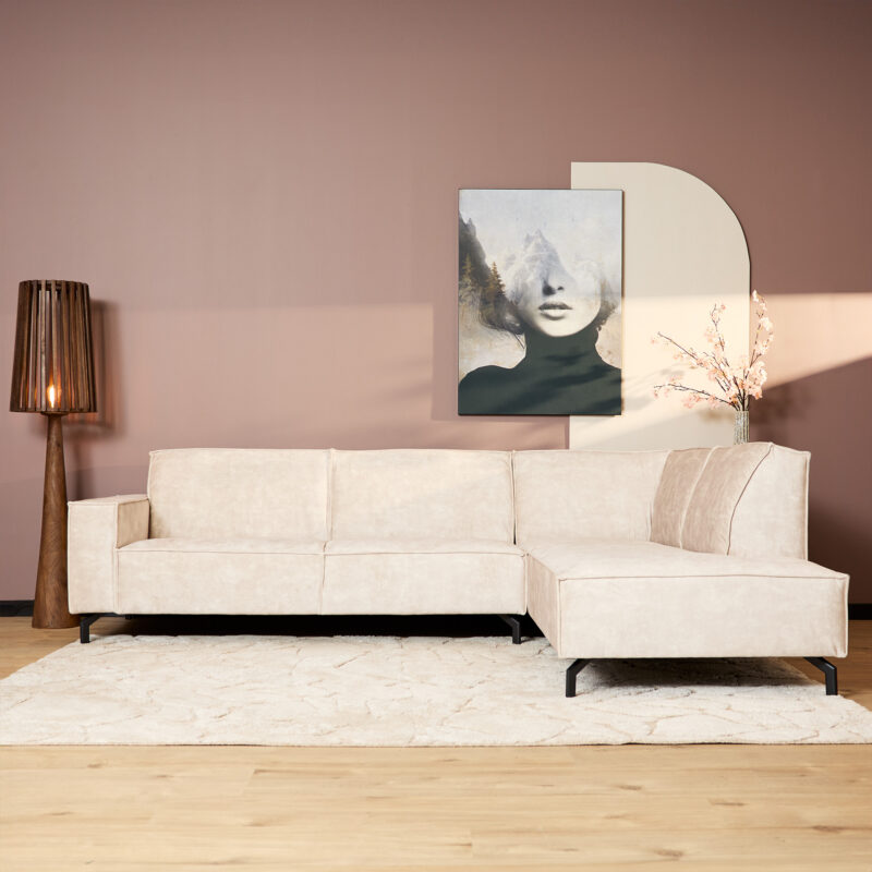 MySofa Floris Hoekbank Velvet Beige 2,5 zits+Divan Rechts - Image 3