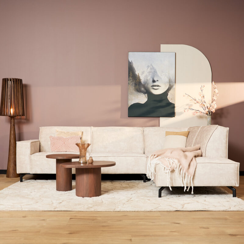 MySofa Floris Hoekbank Velvet Beige 2,5 zits+Divan Rechts - Image 1