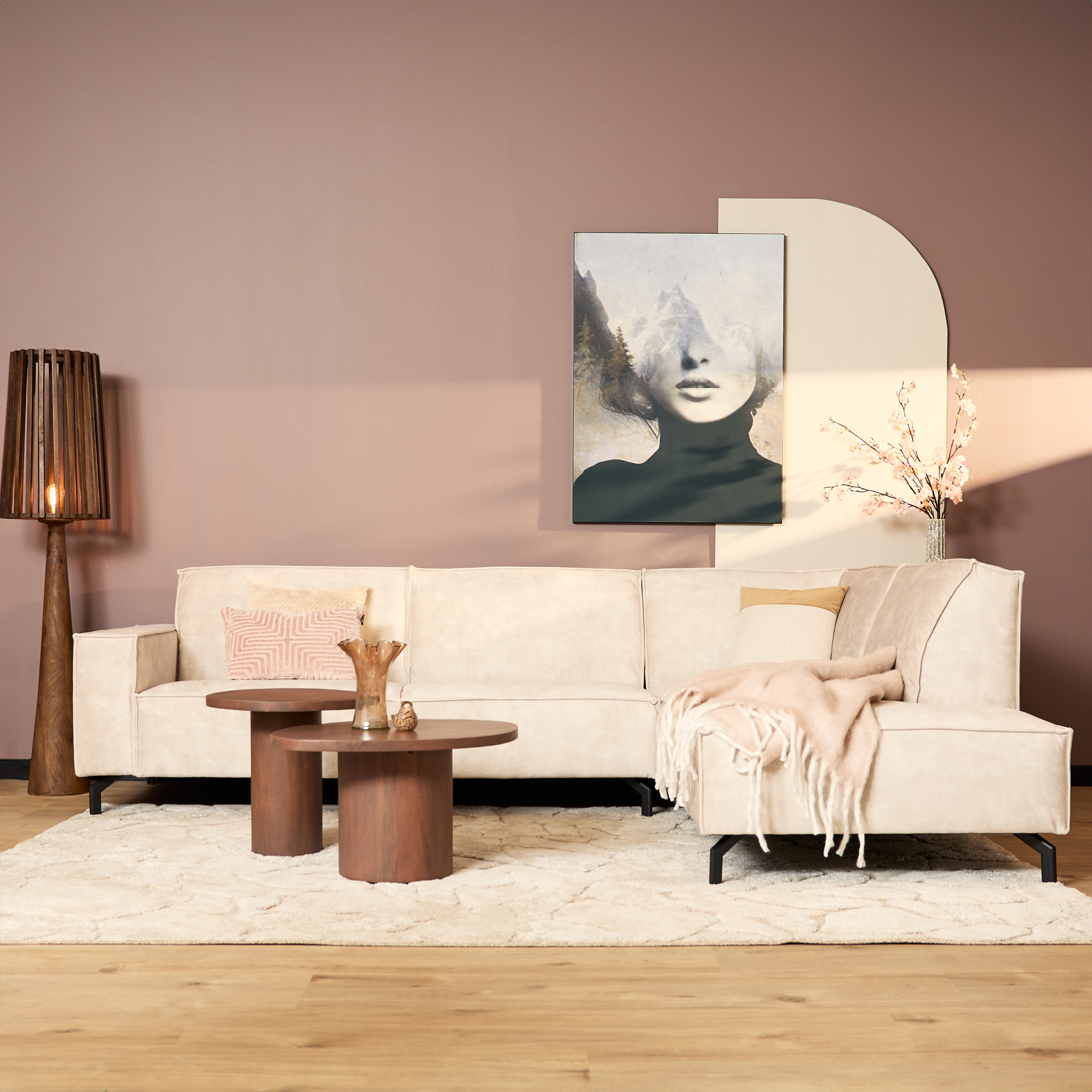 MySofa Floris Hoekbank Velvet Beige 2,5 zits+Divan Rechts - Image 8