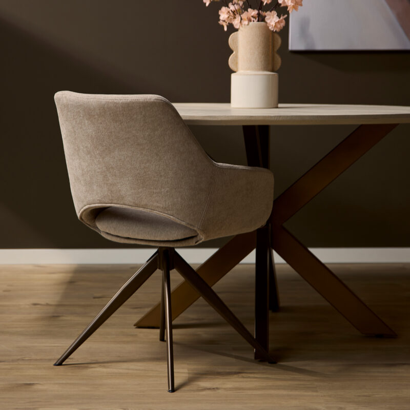 Draaibare eetkamerstoel Daisy Beige - Image 2
