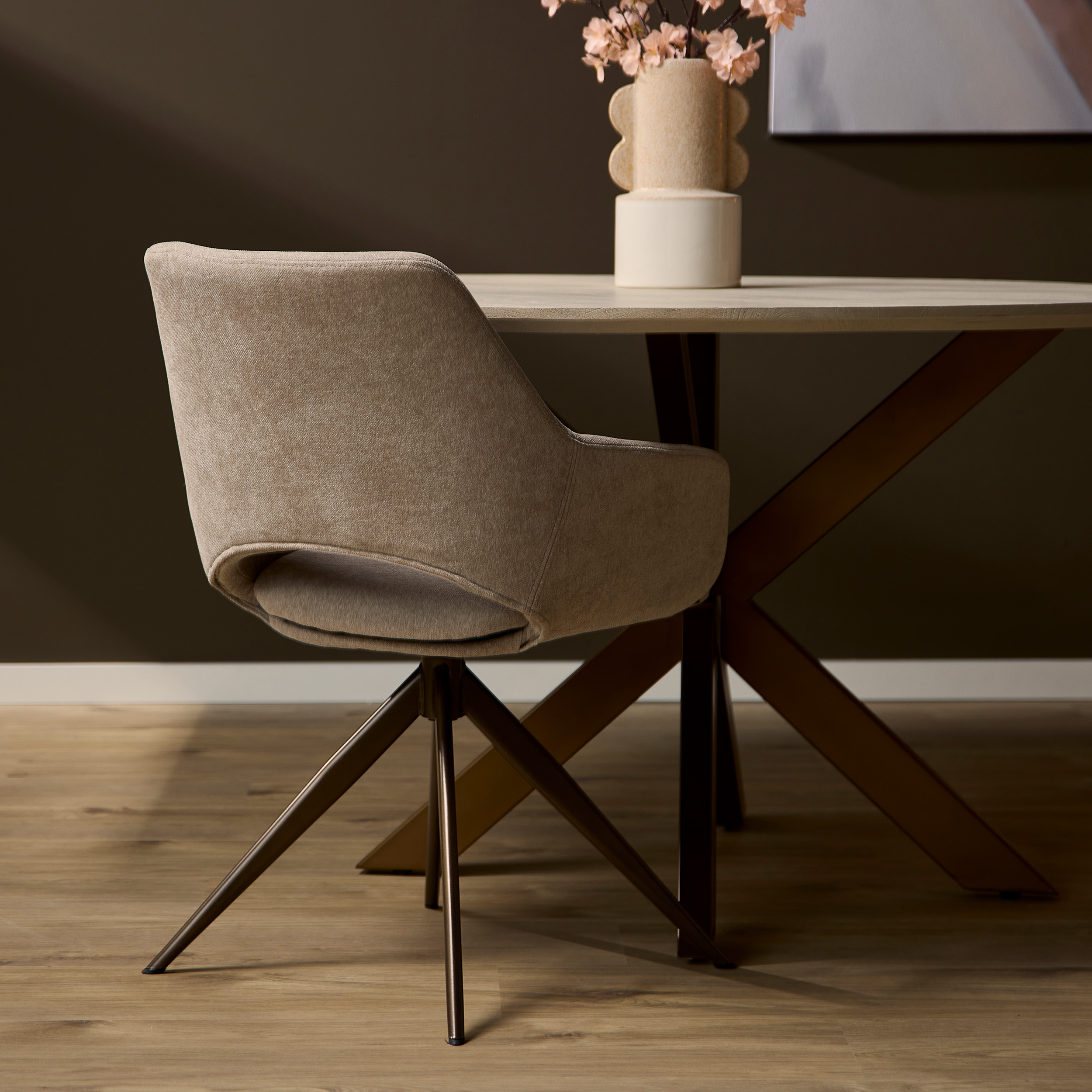 Draaibare eetkamerstoel Daisy Beige - Image 2