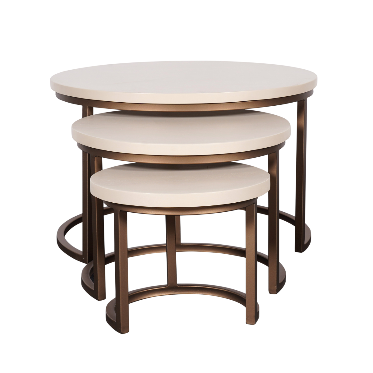 Salontafel set Madison Zand Mangohout 70 cm - Image 6