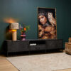 STF-8507_0 Tv meubel New York Zwart Mangohout 210 cm - Image 1