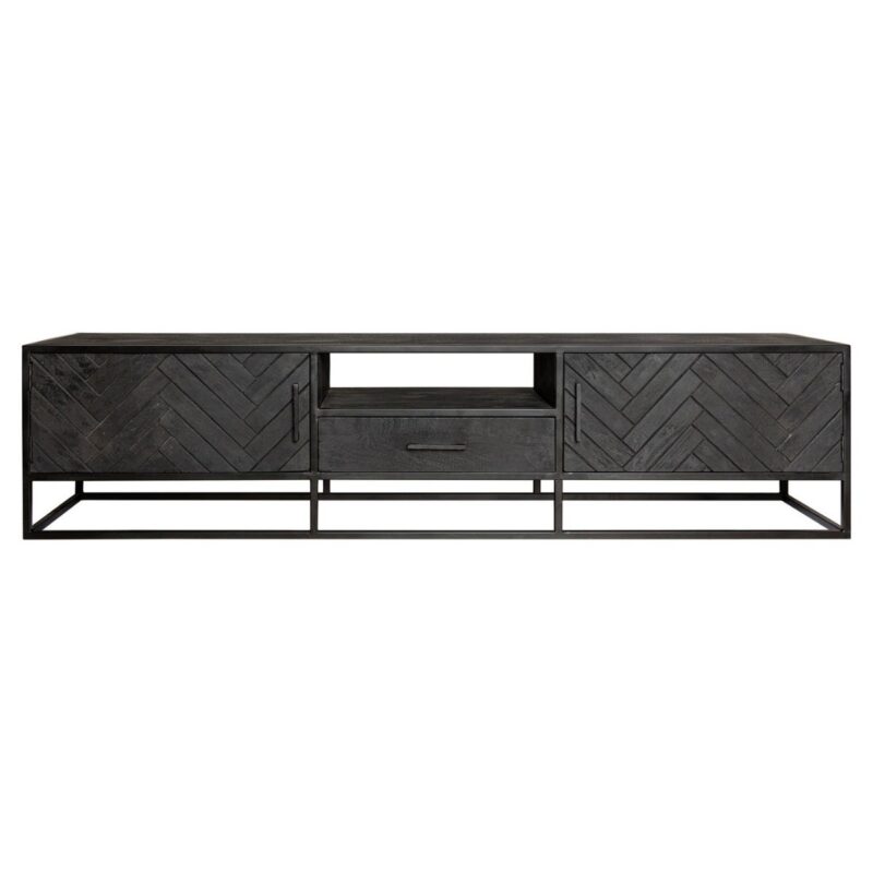 Tv meubel New York Zwart Mangohout 210 cm - Image 2
