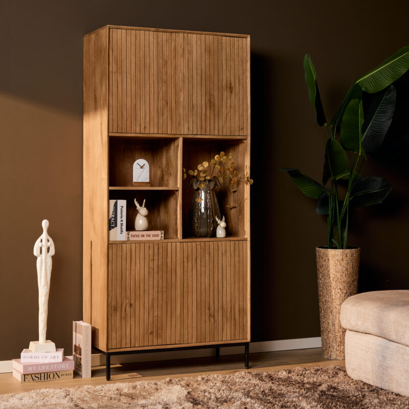 Vakkenkast Madison Naturel Mangohout 90 cm - Image 1