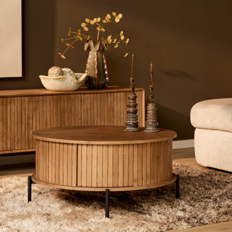 Ronde salontafel Madison Naturel Mangohout 80 cm - Image 1