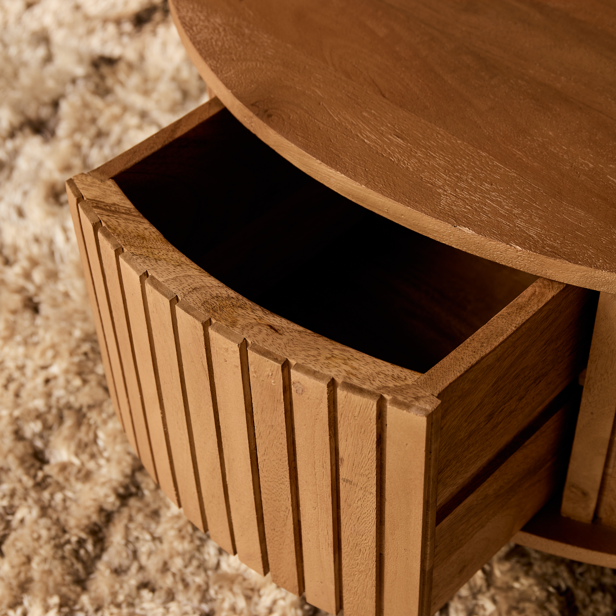 Ronde salontafel Madison Naturel Mangohout 80 cm - Image 4